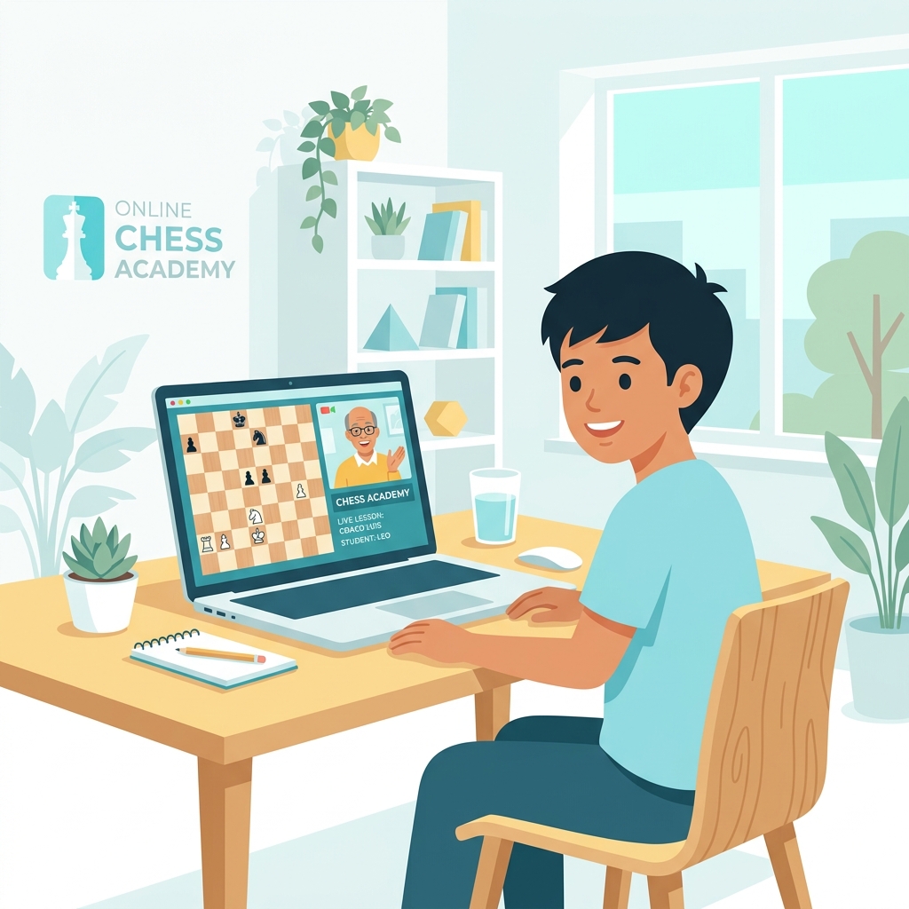 Students learning chess online in the Vonchess Academy